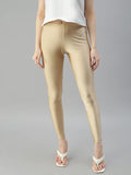 SHIMMER ANKLE-FIT LEGGINGS - LIGHT GOLD